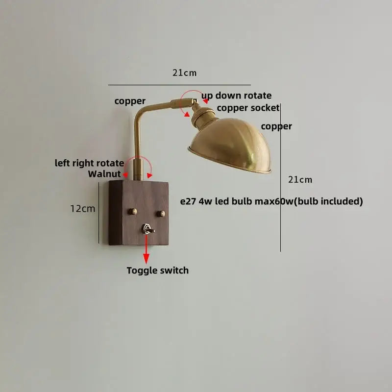 Brass Ceramic Dimmable Wall Sconce