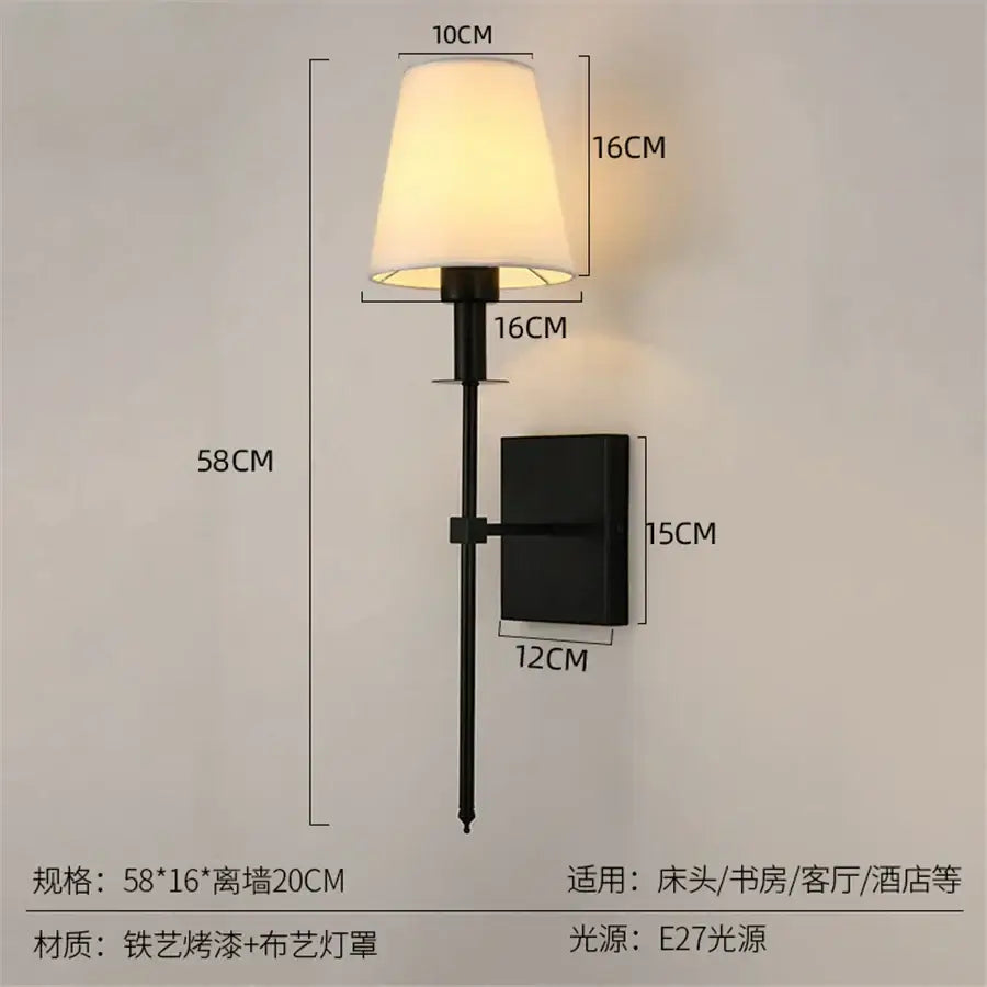 Brass Cloth Shade Sconce