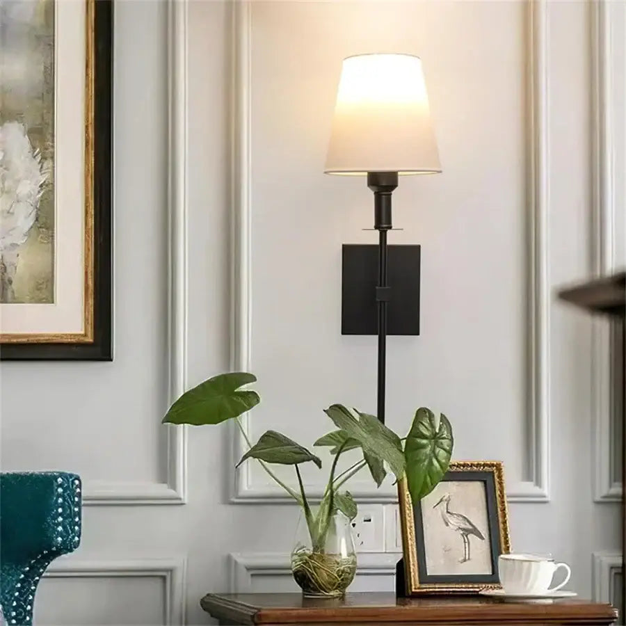 Brass Cloth Shade Sconce