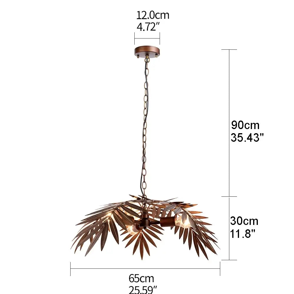 Brass Boho Leaf Chandelier