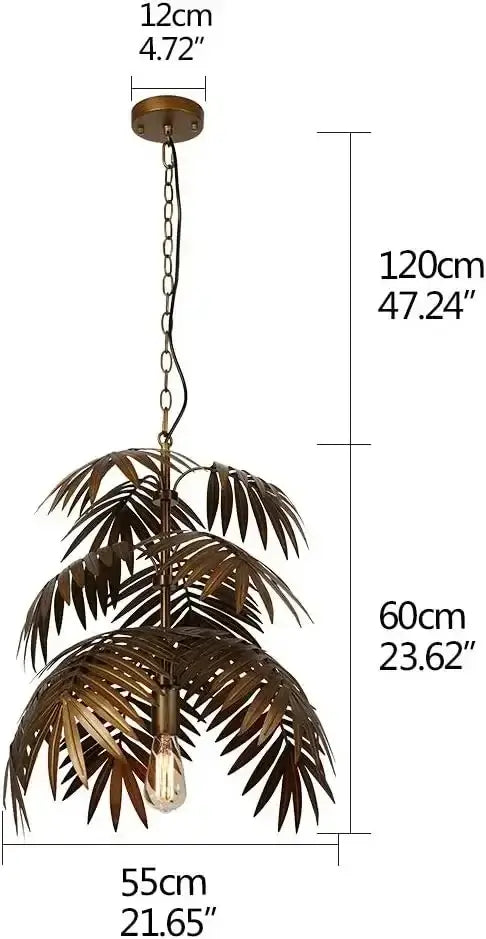 Brass Boho Leaf Chandelier