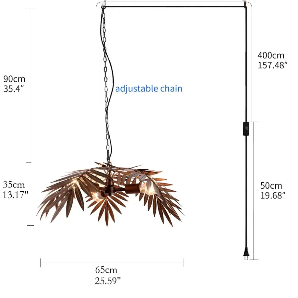 Brass Boho Leaf Chandelier