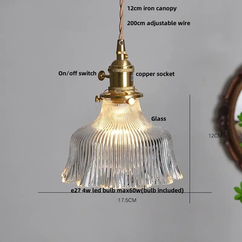 Brass Clear Pendant Light