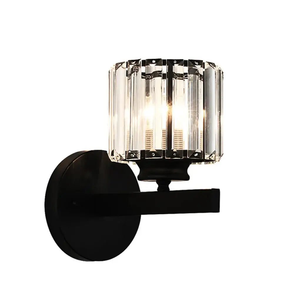 Brass Crystal Glass Bedroom Sconce