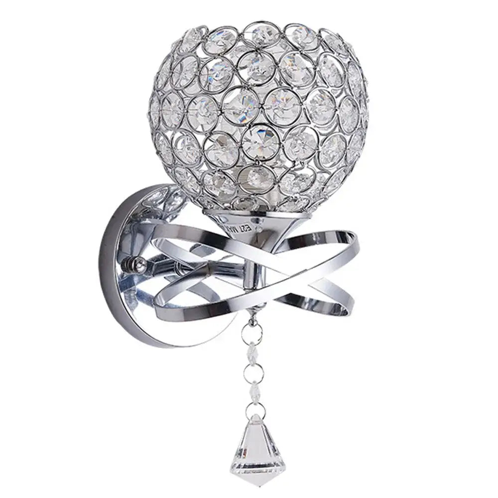 Brass Crystal Glass Bedroom Sconce