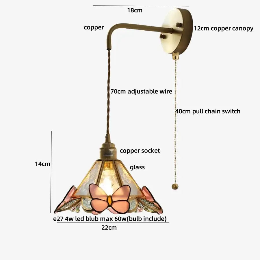 Brass Butterfly Wall Light