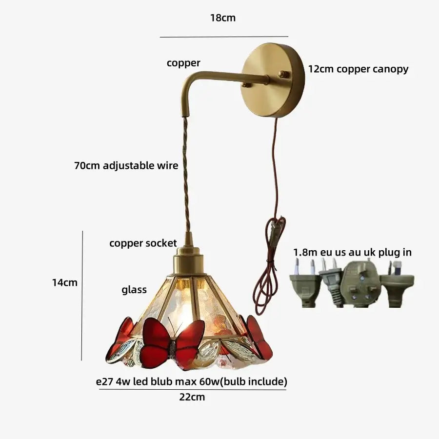 Brass Butterfly Wall Light