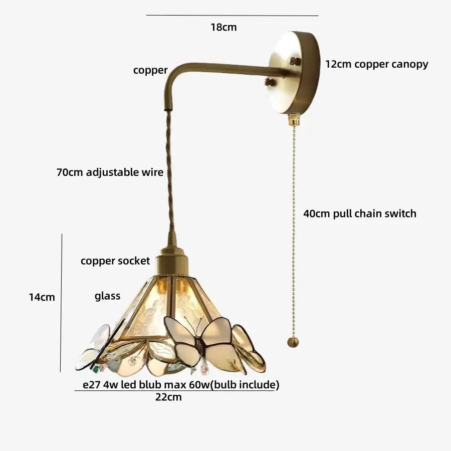 Brass Butterfly Wall Light