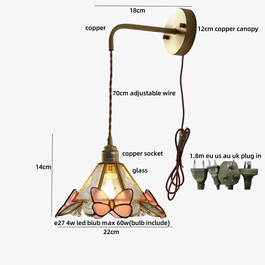 Brass Butterfly Wall Light