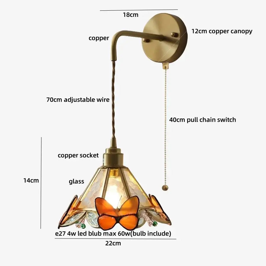 Brass Butterfly Wall Light