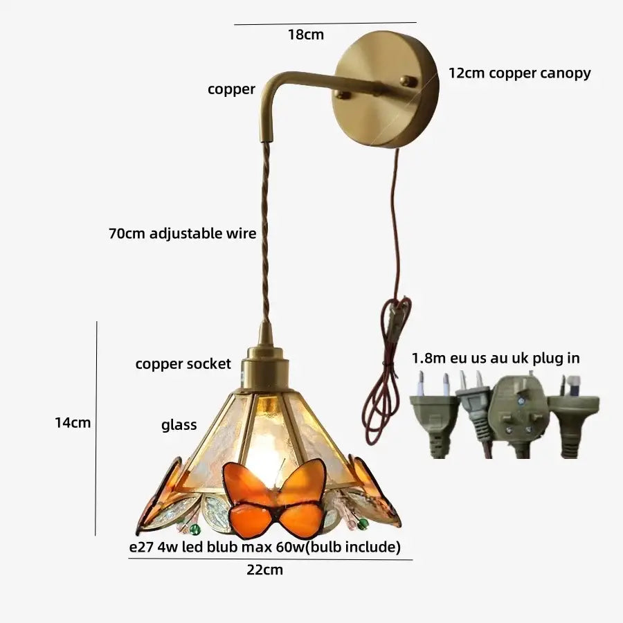 Brass Butterfly Wall Light