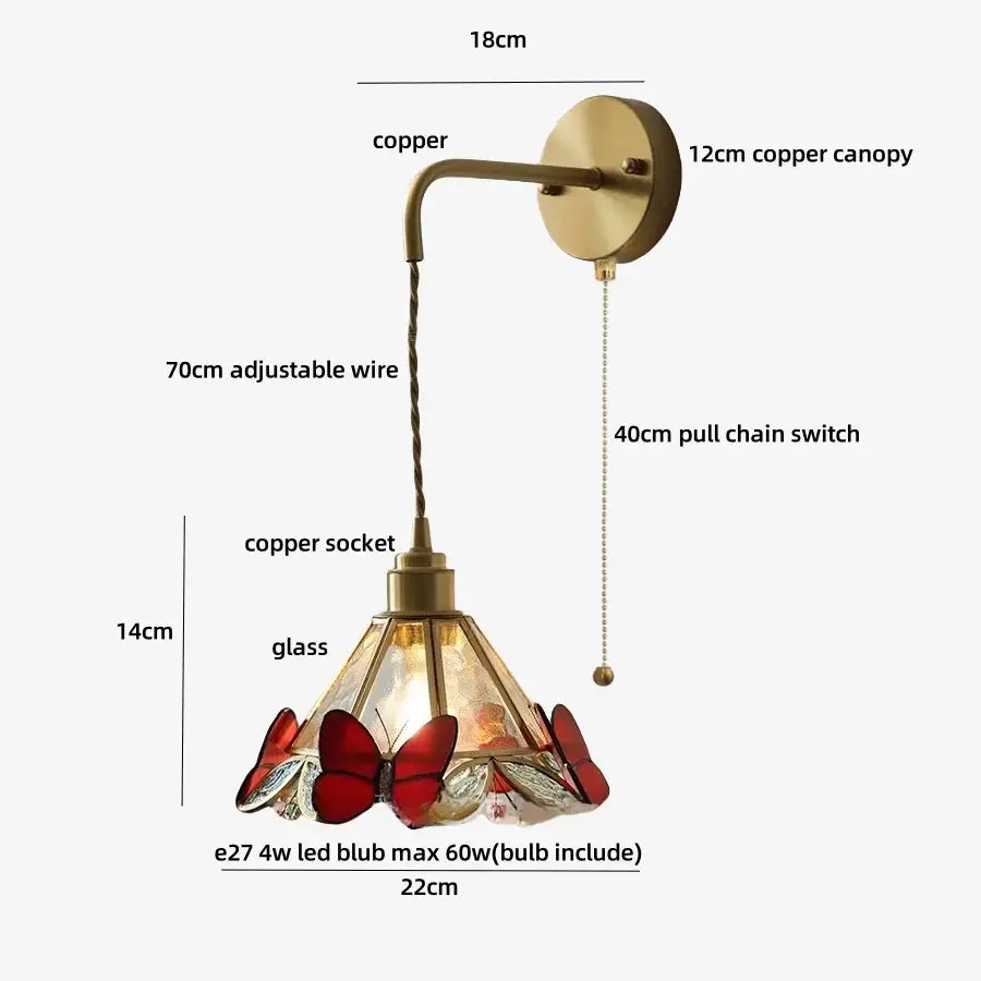 Brass Butterfly Wall Light