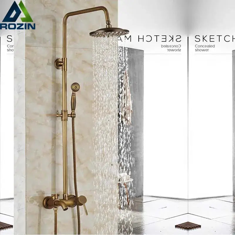 Brass Handheld Shower Faucet Set with Spray