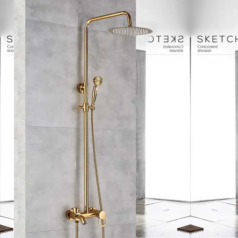 Brass Handheld Shower Faucet Set with Spray