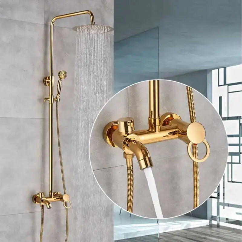 Brass Handheld Shower Faucet Set with Spray