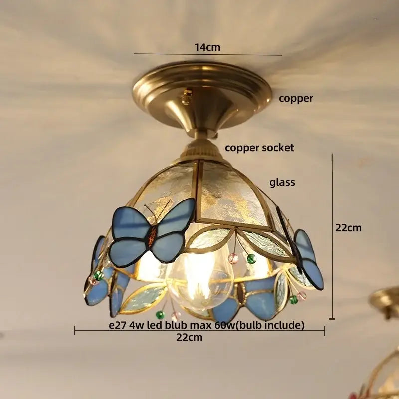 Brass Tiffany Ceiling Light