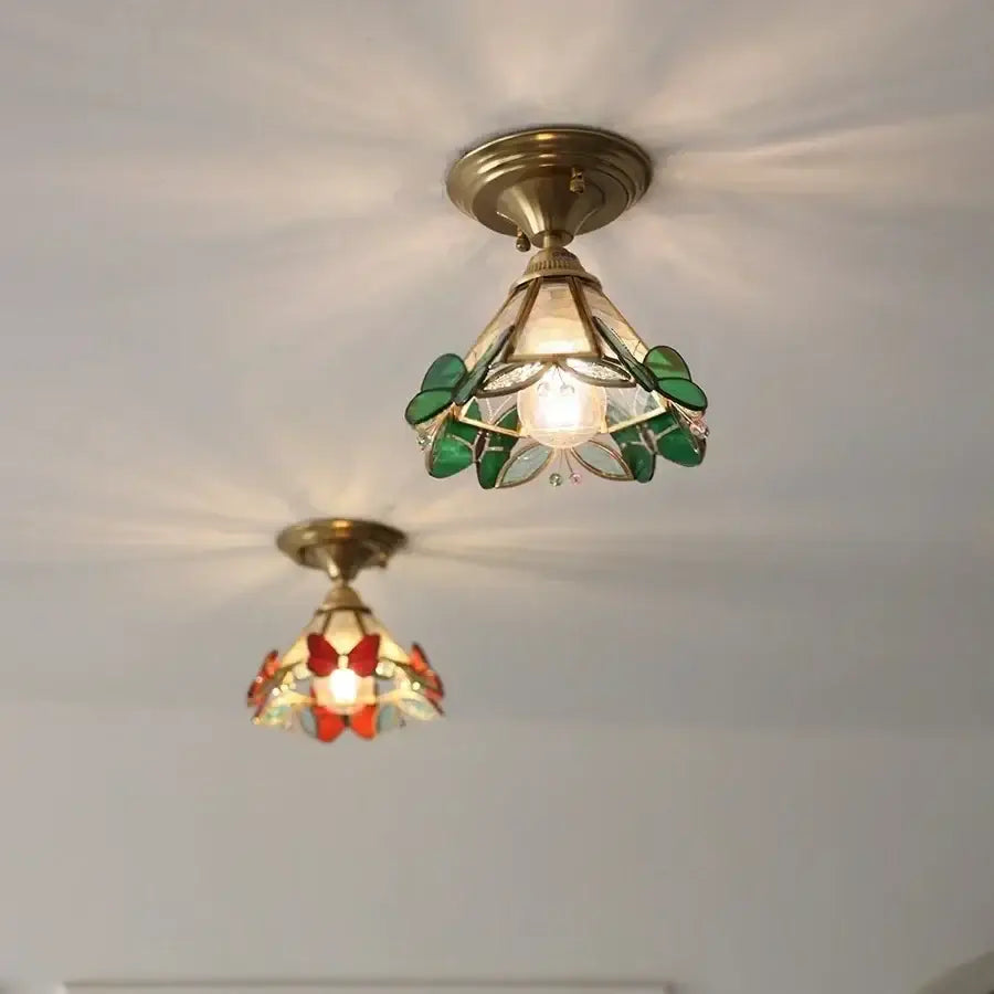 Brass Tiffany Ceiling Light