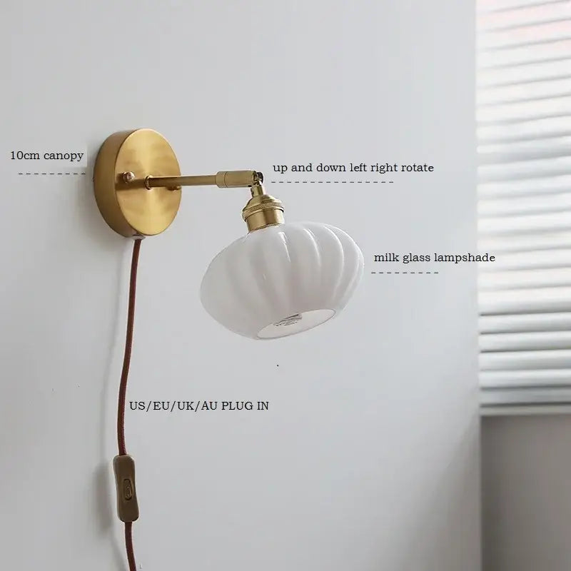 Brass Ceramic Wall Sconce for Mirror Lighting