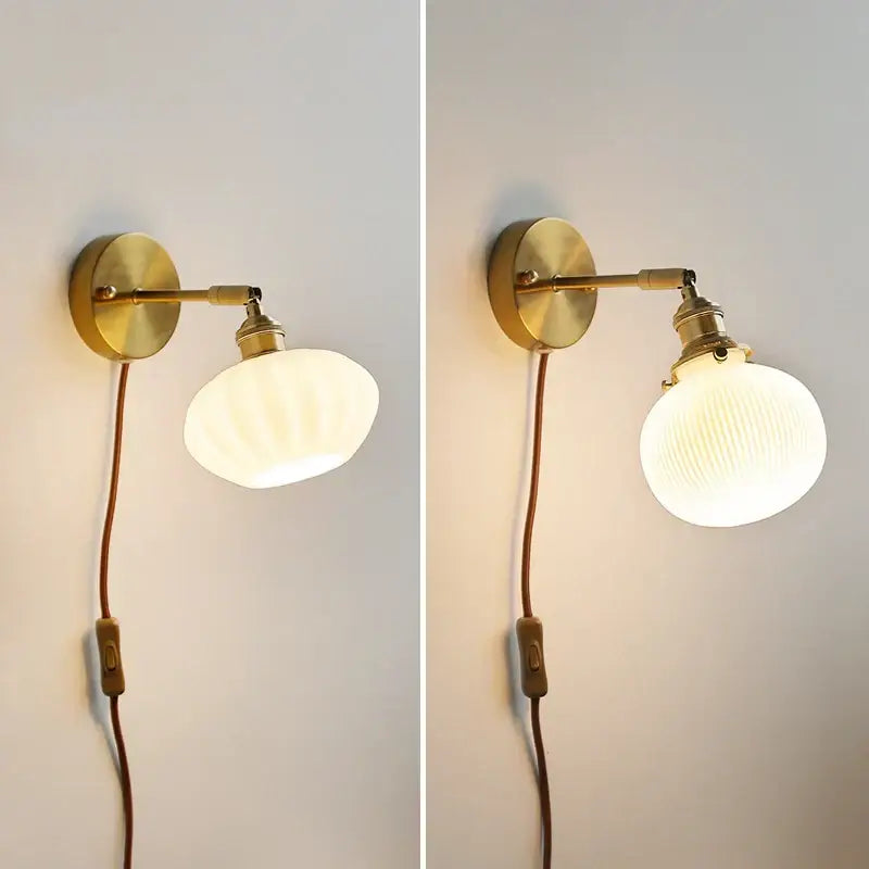 Brass Ceramic Wall Sconce for Mirror Lighting