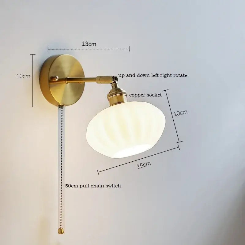 Brass Ceramic Wall Sconce for Mirror Lighting