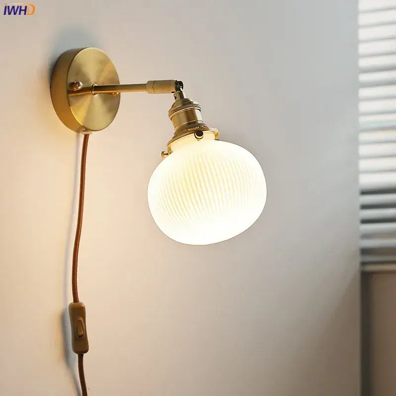 Brass Ceramic Wall Sconce for Mirror Lighting