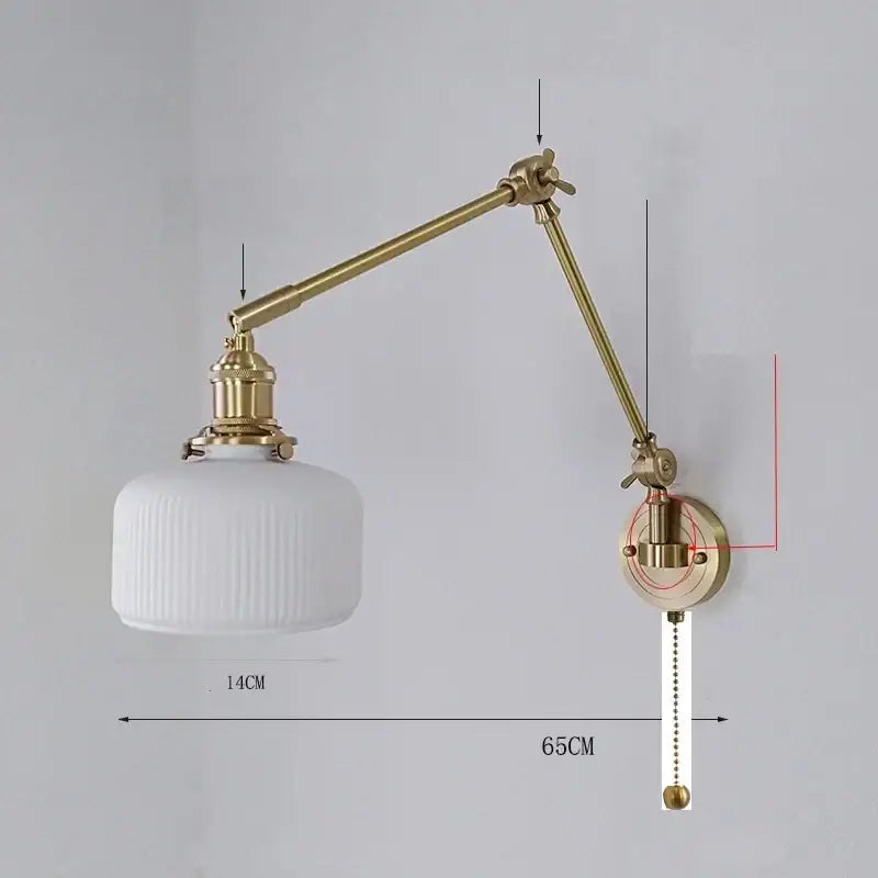 Brass Ceramic Wall Sconce with LED Lighting