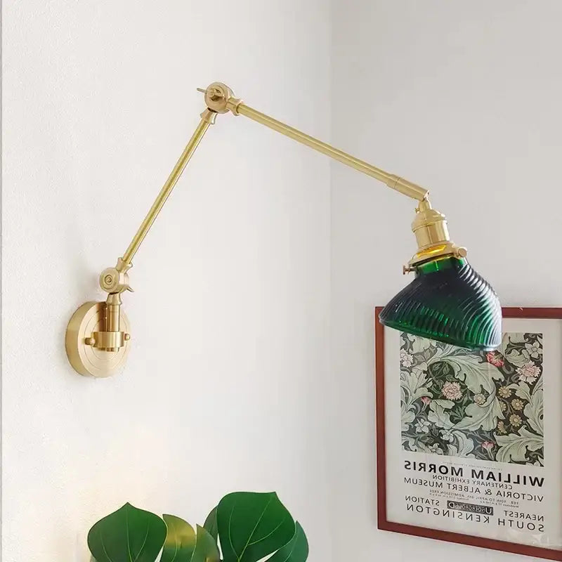 Brass Ceramic Wall Sconce with LED Lighting