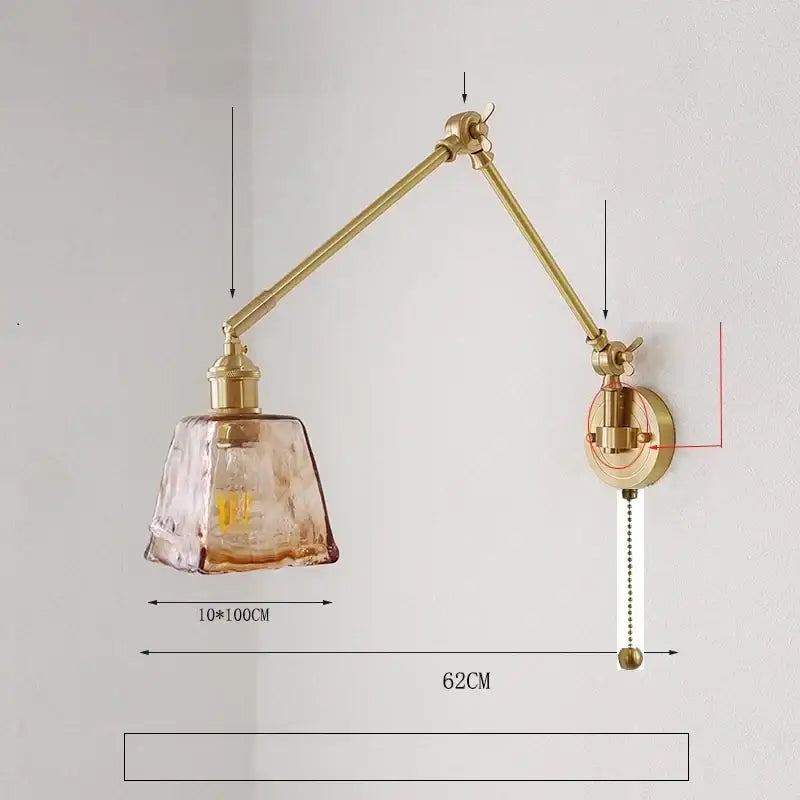 Brass Ceramic Wall Sconce with LED Lighting