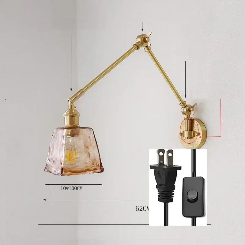 Brass Ceramic Wall Sconce with LED Lighting