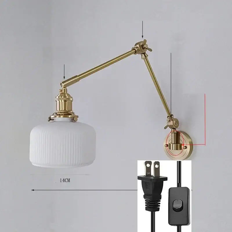 Brass Ceramic Wall Sconce with LED Lighting
