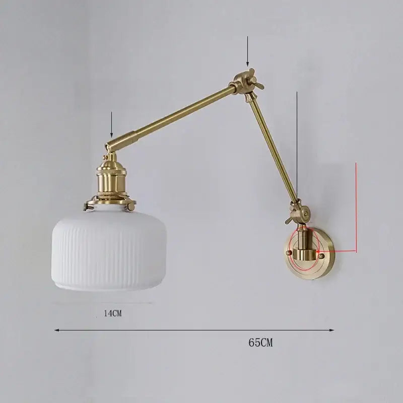 Brass Ceramic Wall Sconce with LED Lighting