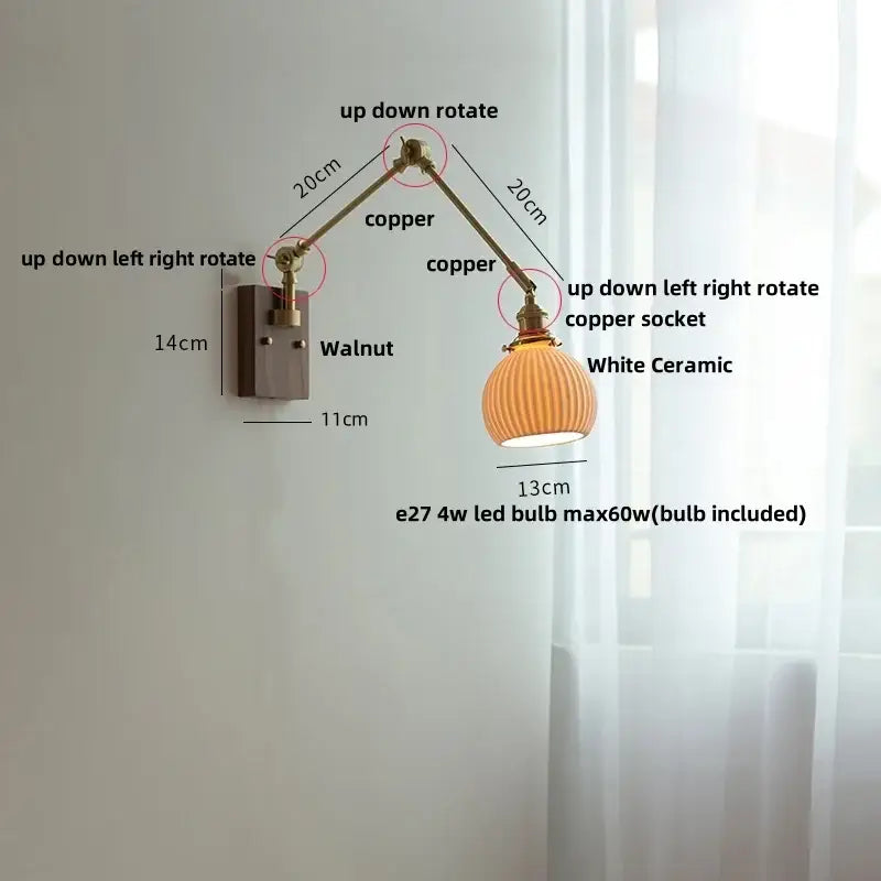 Brass Ribbed Wall Light