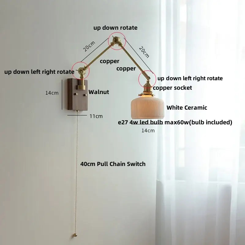Brass Ribbed Wall Light