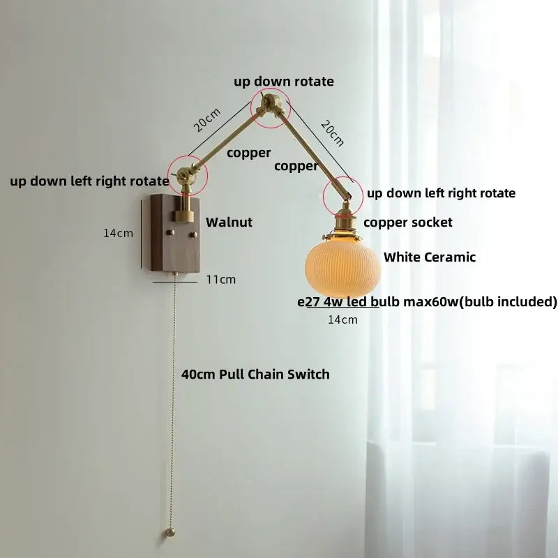 Brass Ribbed Wall Light