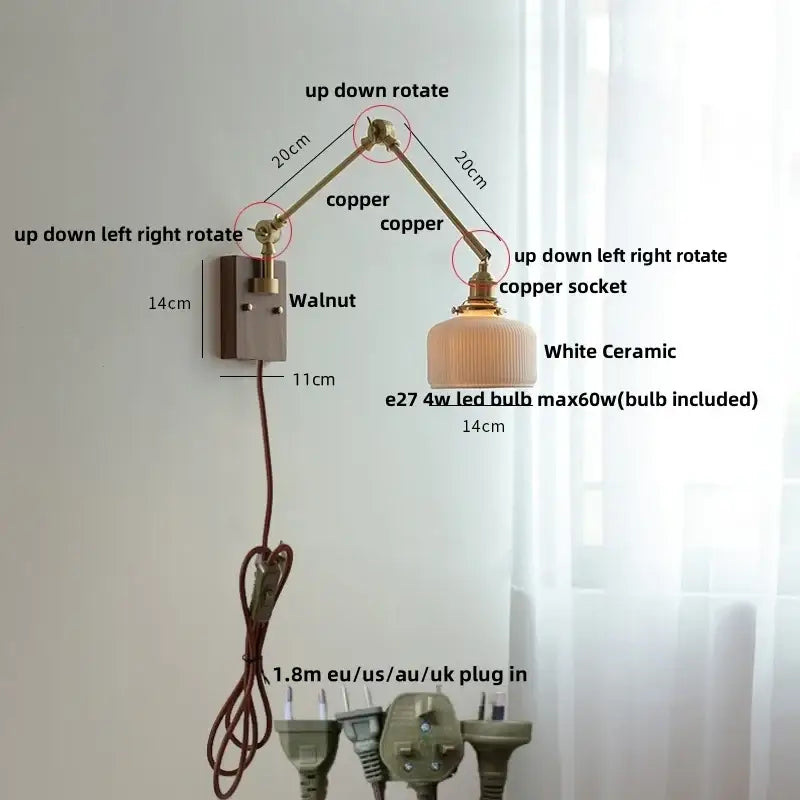 Brass Ribbed Wall Light