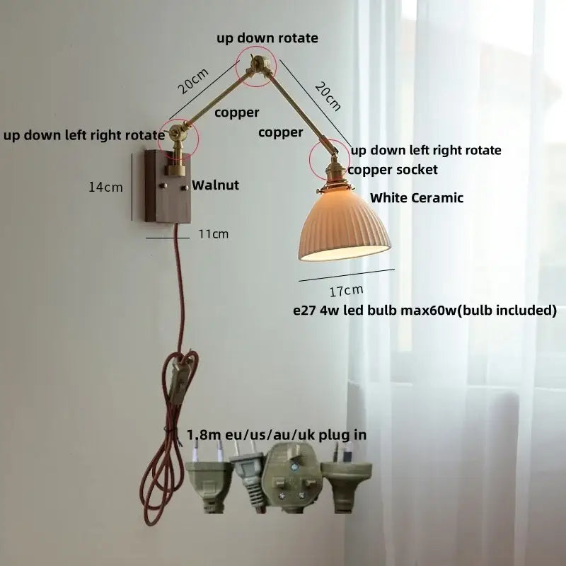 Brass Ribbed Wall Light