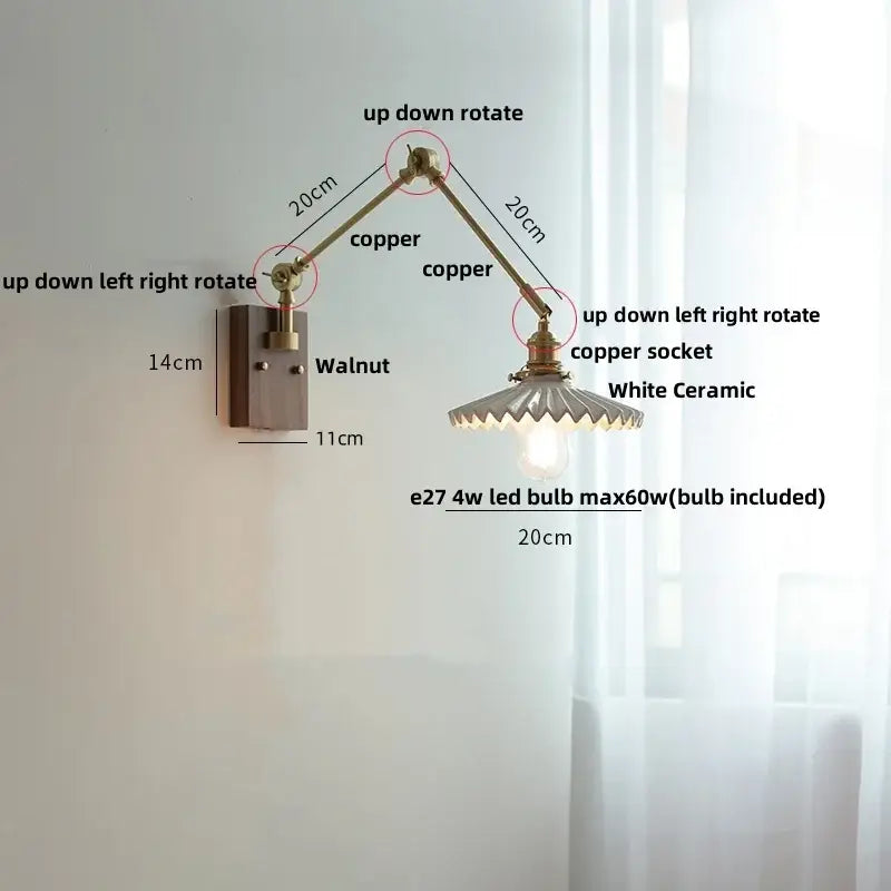 Brass Ribbed Wall Light