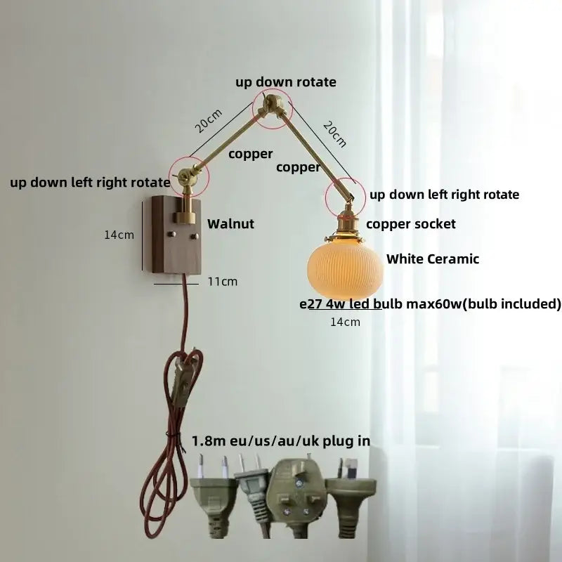Brass Ribbed Wall Light