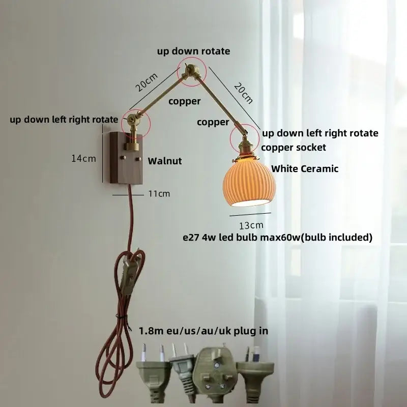 Brass Ribbed Wall Light