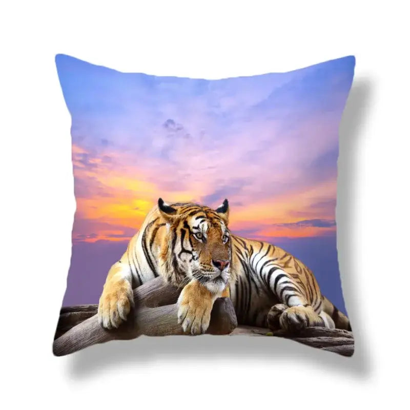 Polyester Tiger Cushion Covers