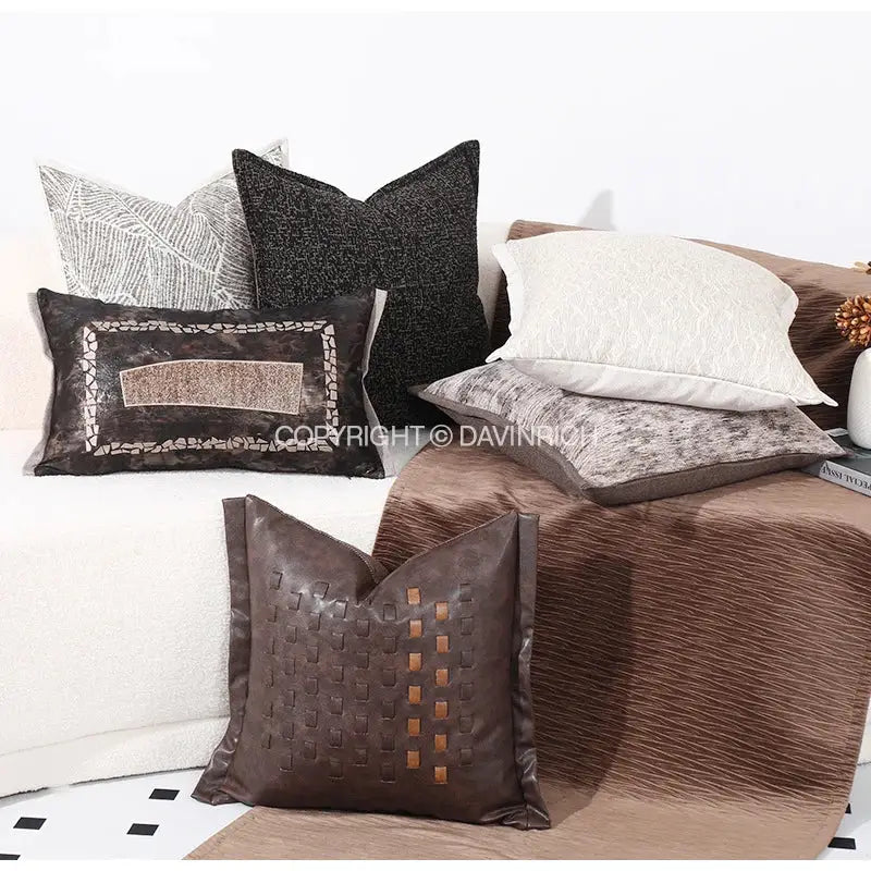 Leather Cross Stitch Cushion