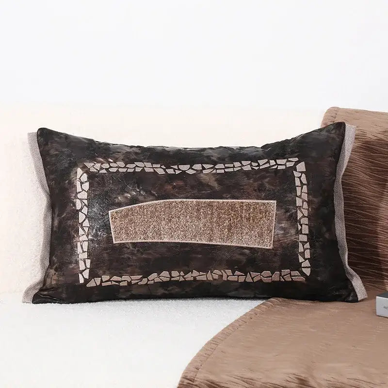 Leather Cross Stitch Cushion