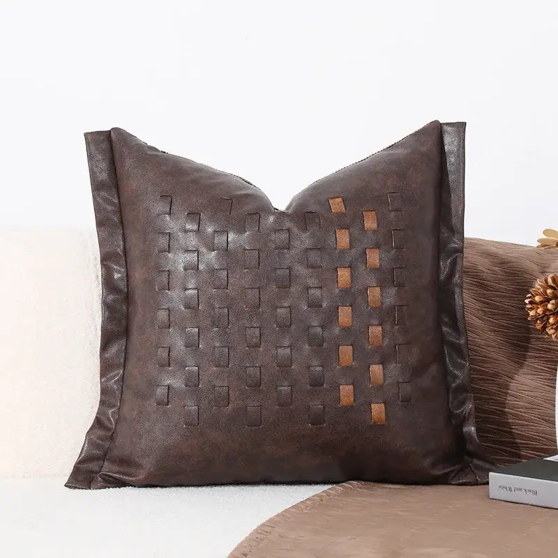 Leather Cross Stitch Cushion