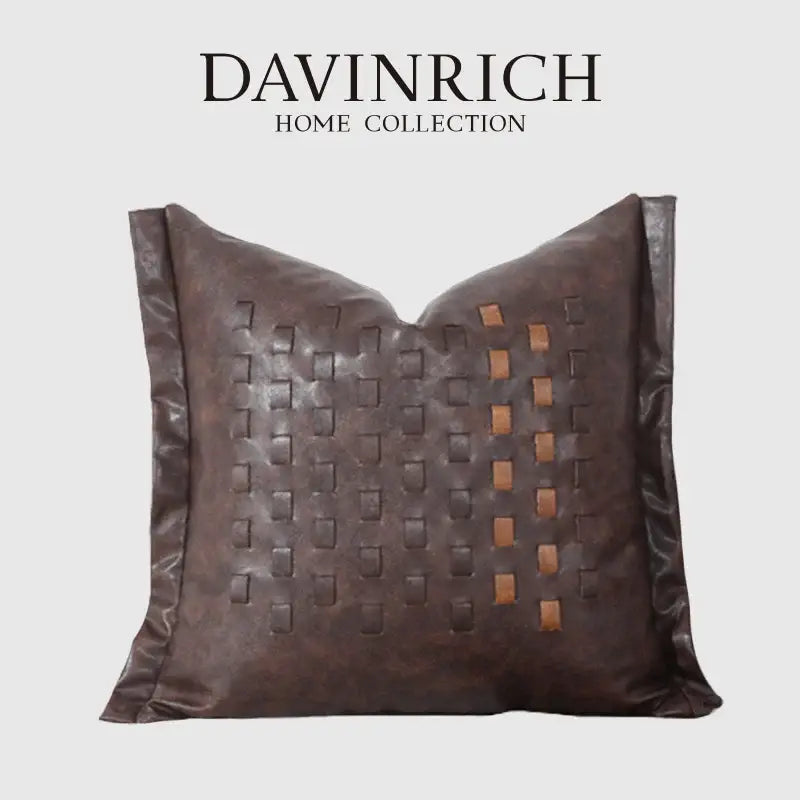 Leather Cross Stitch Cushion