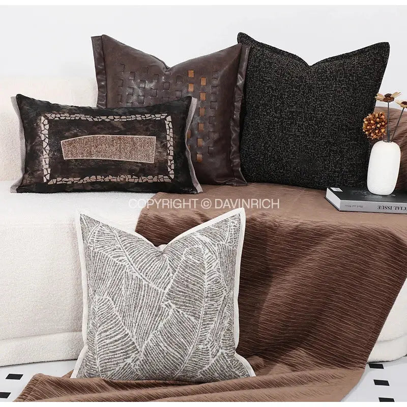 Leather Cross Stitch Cushion