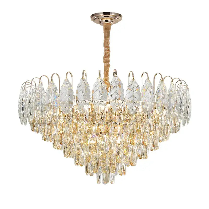 Rose Gold Crystal Chandelier Oval Dimmable