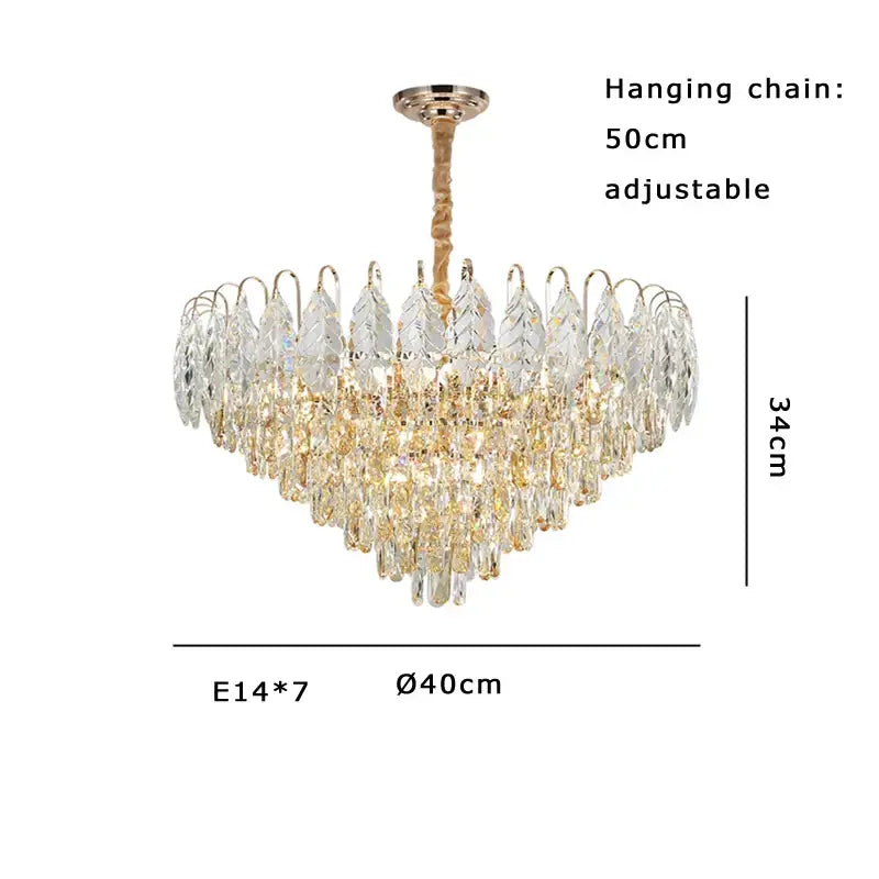 Rose Gold Crystal Chandelier Oval Dimmable