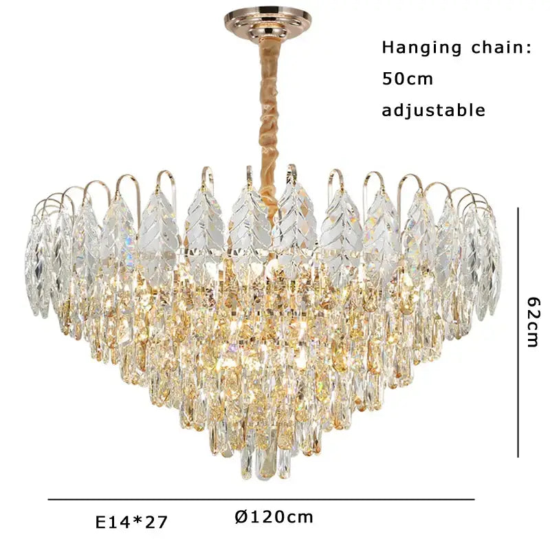 Rose Gold Crystal Chandelier Oval Dimmable