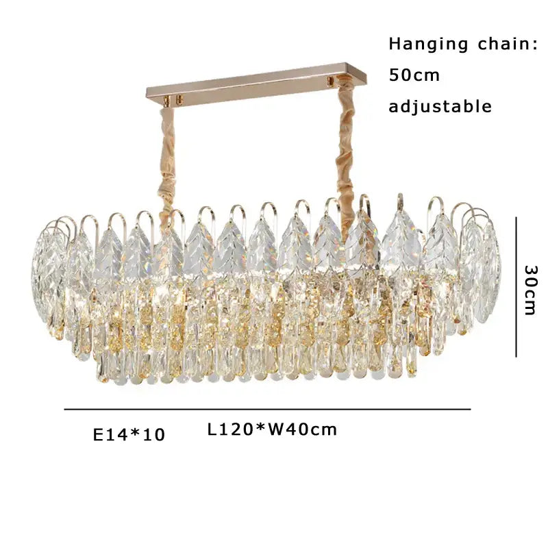 Rose Gold Crystal Chandelier Oval Dimmable