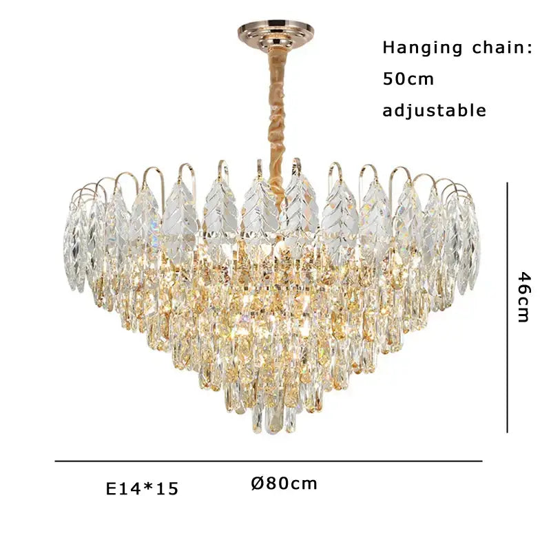 Rose Gold Crystal Chandelier Oval Dimmable